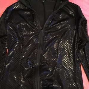 Jump / Catsuit Blk Macro CK pattern front zipper